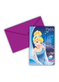 Procos 6 cartes d'invitation de nuit de conte de fées de Cendrillon 14 x 9 cm