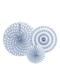 partydeco 3 Spring Party Papierrosetten blau