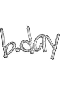 Amscan Ballon aluminium Bday en argent 83x55cm