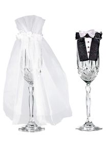 Amscan Décoration en verre pour couple de mariage 2 pièces