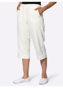 WITT Damen Caprihose mit B&auml;ndchen- und &Ouml;senverzierung, ecru, Gr&ouml;&szlig;e 42, 100% Polyester
