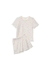 Tchibo - Kinder-Shorty-Pyjama - Mädchen - Gr. 110/116 - weiss/print
