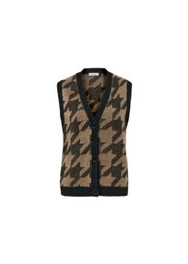 Tchibo - Strickgilet mit Hahnentritt-Jacquard - Damen - Gr. XXL - schwarz/jacquard