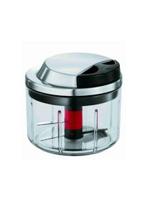 Rösle RÖSLE Zerkleinerer »Gemüseschneider«, scharfe Klingen, Kräuterkörbchen, Mixer-Einsatz, Frischhaltedeckel silberfarben transparent/silberfarben
