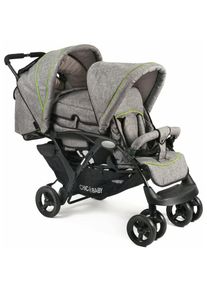 CHIC 4 BABY CHIC4BABY Geschwisterwagen »Duo, jeans grey«, mit herausnehmbarer Tragetasche; Kinderwagen grau Kinderwagen