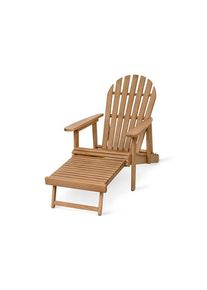 Tchibo - Chaise de jardin Adirondack avec partie pieds extensible - marron
