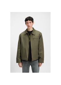 Hugo Blue, Herren, HUGO Blue Canvasjacke &raquo;Blake&laquo; leicht wattiert, regular fit Overshirt &Uuml;bergangsjacke Kurzjacke Bomber, open gr&uuml;n345, M, Jacke von 