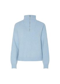 Pieces , Troyer »PCOREE LS HALF ZIP KNIT PWP BC« , blau , Pullover von Pieces