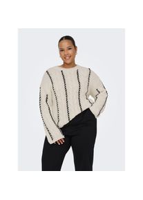ONLY CARMAKOMA , Rundhalspullover »CARTESSA CABEL STITCH LS O-NECK KNT« , schwarz , Pullover von ONLY CARMAKOMA