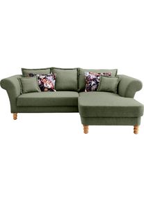 Home Affaire, Home Affaire Ecksofa &raquo;Tassilo Mega Polsterecke mit Kaltschaum im Sitz, bequem, L-Form&laquo;, gr&uuml;n, 100% Polyester, B/H/T: 262 cm x 95 cm x 