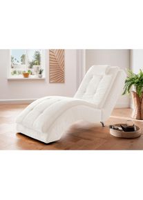 Relaxliege »Vengo 2, moderne Solitär Relaxpolsterliege, bequem und elegant«, mit Kopfkissen, Mattenoptik auf Korpus , weiss , Home Affaire
