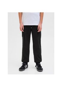 Jack & Jones Jack & Jones Junior, Herren, Cargohose &raquo;JPSTKANE JJJONNIE CUFFED CARGO JNR&laquo;, schwarz, 176, N-Gr, Praktische Cargohose von Jack & Jones Junior