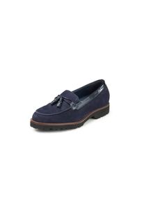 Sioux - Slipper Meredith, blau, Gr. 39.5, Wechselfußbett, Leder