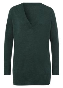 Peter Hahn - V-Pullover, grün, Gr. 48, Schurwolle