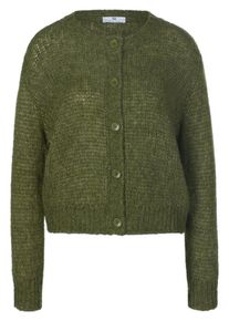 Peter Hahn - Strickjacke mit überschnittener Schulter, grün, Gr. 40, Wolle