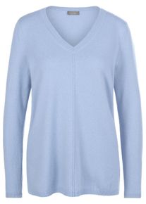 Peter Hahn - V-Pullover aus 100% Premium-Kaschmir, blau, Gr. 36, Kaschmir