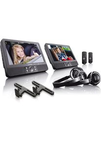 Lenco Portabler DVD-Player »DVP-939 - port. 9 DVD-Player Set mit Doppellaufwerk/ Kopfhörer«, Haltergungen & Kopfhörer im Lieferumfang schwarz Zu...