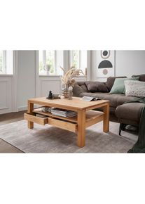 PAROLI Couchtisch »Bora«, aus massivem Eichenholz, im Landhaus-Stil, Breite 110 cm braun Eiche + Eiche