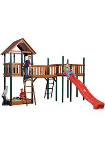 Weka Spielturm »Tabaluga Spielelandschaft 816«, BxTxH: 450x374x331 cm, mit Turm, Brücke, Sandkasten, Rutsche braun