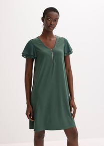 Shirtkleid mit Chiffon&auml;rmeln in gr&uuml;n, Gr&ouml;sse 36/38 (S), bonprix