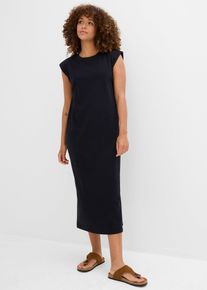 Shirtkleid mit Schulterpolstern aus reiner Bio-Baumwolle in schwarz, Grösse 36/38 (S), 100% Baumwolle, bonprix