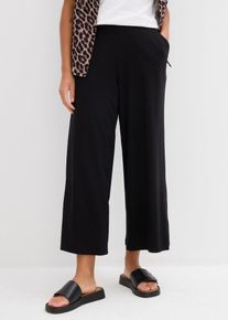 7/8-Hose aus Bio-Baumwolle mit Stretch in schwarz, Grösse 48/50 (XL), 95% Baumwolle, bonprix
