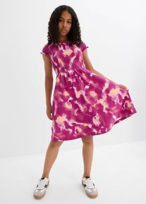 Jerseykleid aus elastischem Bio-Baumwoll-Mix in lila, Gr&ouml;sse 128/134, 95% Baumwolle, bonprix