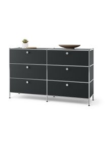 Tchibo - Commode en m&eacute;tal &laquo; Cn3 &raquo; avec 6 tiroirs - noir