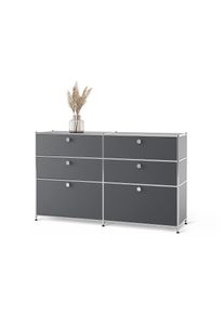 Tchibo - Commode en m&eacute;tal &laquo; Cn3 &raquo; avec 6 tiroirs - gris