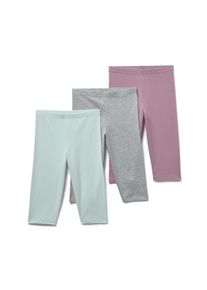 Tchibo - 3 leggings 3/4 pour enfant - Unisex - taille: 134/140 - gris/rose