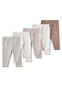 Tchibo - 5 leggings enfant - Unisex - taille: 86/92 - marron/blanc