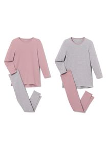 Tchibo - 2 pyjamas pour enfant - Filles - taille: 170/176 - rose/blanc/&agrave; rayures