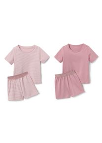 Tchibo - 2 Pyjamas pour enfant - Filles - taille: 110/116 - blanc/rose/&agrave; rayures