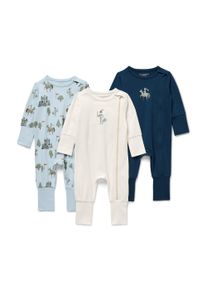 Tchibo - 3 pyjamas pour bébé - Bébé - taille: 74/80 - bleu/blanc/imprimé