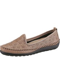 Gemini Damen Ballerina aus Glattleder camel