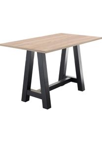 Mäusbacher MÄUSBACHER Bartisch, Gestell in A-Form (Breite 120, 140 oder 160 cm) braun schwarzstahl /eichefarben sägerau + schwarzstahl