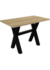 Mäusbacher MÄUSBACHER Bartisch, Gestell in X-Form (Breite 120, 140 oder 160 cm) braun schwarzstahl/alteichefarben + schwarzstahl