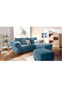 Home Affaire, Home Affaire Ecksofa &raquo;King George King Henry, Mega Sofa, Breite 260cm, L-Form&laquo; mit Federkern, in legerer Polsterung und vielen Kissen, 