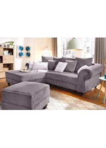 Home Affaire, Home Affaire Ecksofa &raquo;King George King Henry, Mega Sofa, Breite 260cm, L-Form&laquo; mit Federkern, in legerer Polsterung und vielen Kissen, 