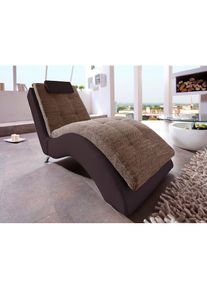 Relaxliege »Vengo 2, moderne Solitär Relaxpolsterliege, bequem und elegant«, mit Kopfkissen, Mattenoptik auf Korpus , braun , Home Affaire
