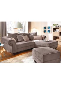 Home Affaire, Home Affaire Ecksofa &raquo;King George King Henry, Mega Sofa, Breite 260cm, L-Form&laquo; mit Federkern, in legerer Polsterung und vielen Kissen, 