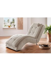 Relaxliege »Vengo 2, moderne Solitär Relaxpolsterliege, bequem und elegant«, mit Kopfkissen, Mattenoptik auf Korpus , silberfarben , Home Affaire