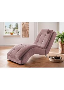 Relaxliege »Vengo 2, moderne Solitär Relaxpolsterliege, bequem und elegant«, mit Kopfkissen, Mattenoptik auf Korpus , rosa , Home Affaire