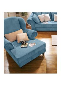 Home Affaire XXL-Sessel »King Henry, Sessel, Ohrensessel, Relaxsessel, Big Sessel, Breite 121cm«, mit Federkern, in legerer Polsterung und losen Kissen , blau ,...