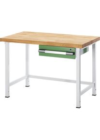 Höhenverstellbare Werkbank, Gestellbauweise, 1 Schublade, Breite 1000 mm, anthrazit / blau eurokraft pro