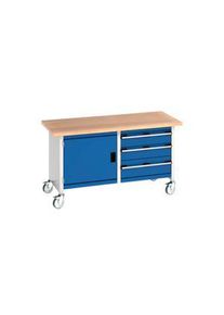 Bott Table de travail portable avec tiroirs et armoire, 1.5m x 750mm x 840mm, 300kg - 41002100.11V