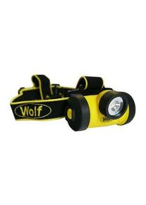 Wolf Safety Stirnlampe, LED, 3x AA, 130lm, 2.5m, IP67, Schwarz/gelb - HT-650