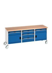 Bott Table de travail portable avec tiroirs et armoire, 2m x 750mm x 840mm, 300kg - 41002133.11V