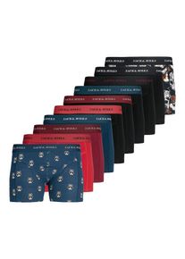 Jack & Jones JACK & JONES, Hommes Boxers 'JACMurphy Skull', bleu foncé / rouge / rouge foncé / noir