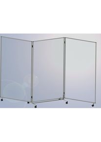 Cloison pliante mobile, en verre acrylique, avec 3 panneaux, h x l x p 1905 x 3074 x 500 mm